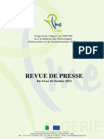 Revue de Presse Du 14 Au 18 Octobre 2012 - Pme II PDF