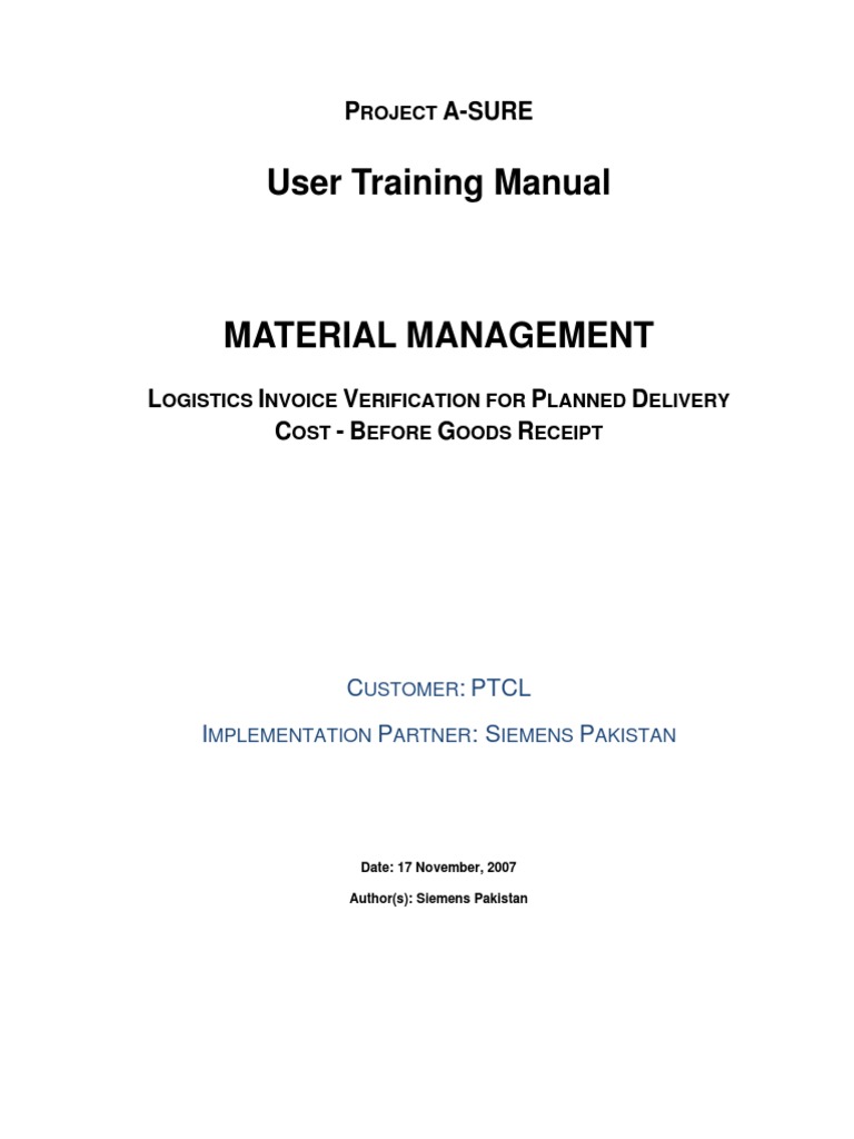 Planned Delivery Cost Verification Guide | PDF | Business | Technology ...