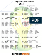 2014 World Cup Group Schedules