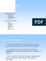 Types of Testing: V Model Testing Phases Static Testing