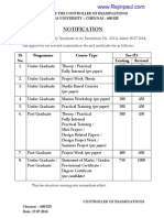 Notification: Sl. No. Programme Course Type Fee ('.) Existing Revised