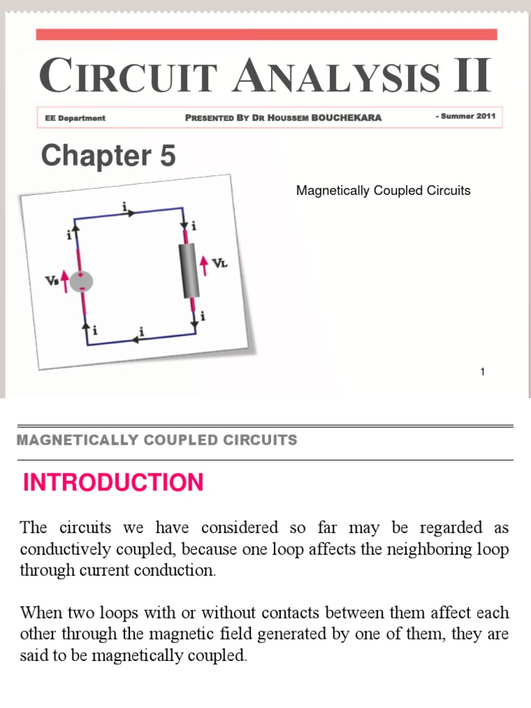 Magnetically Coupled Circuit Analysis | PDF | Inductance | Inductor