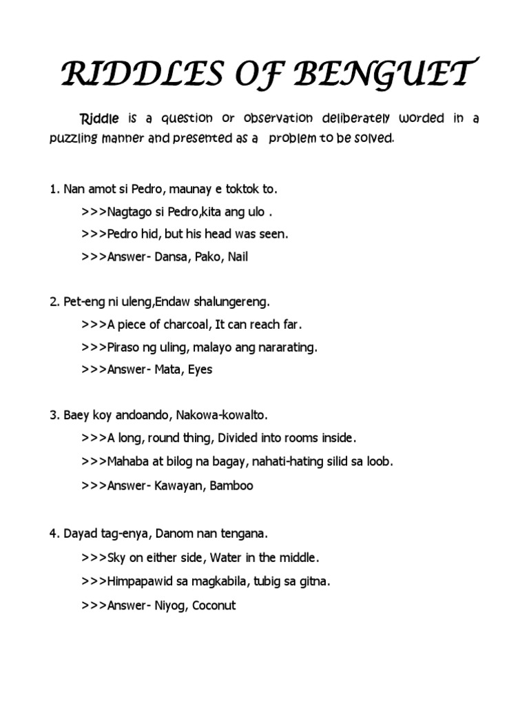 Literature Of Benguet