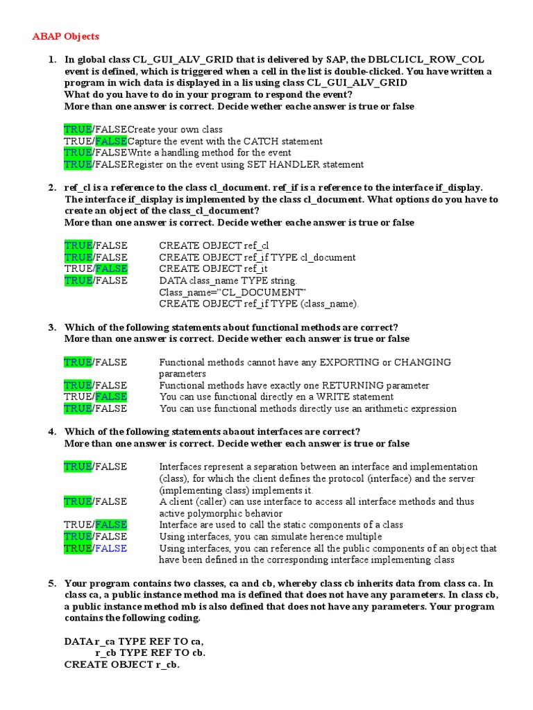ABAP Objects: Event Handling & Inheritance | PDF | Method (Computer ...