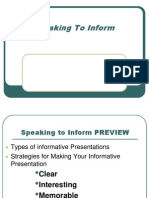 Speaking To Inform