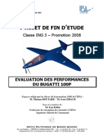 Evaluation of The Performance of The Bugatti 100p