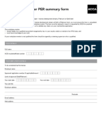 Approved Employer PER Summary Form