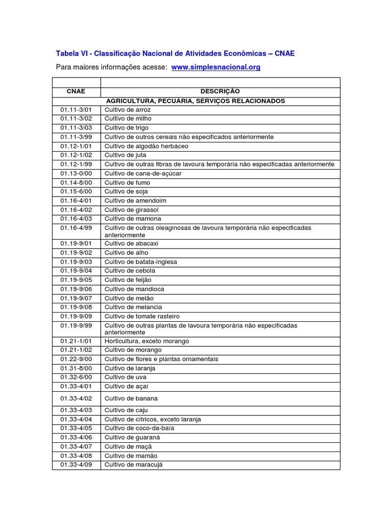 Classificação CNAE: Atividades Econômicas | PDF | Industria têxtil ...