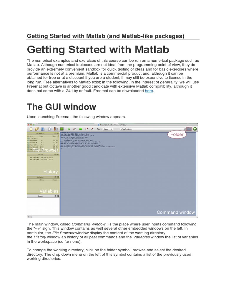 Getting Started With Matlab: The GUI Window | PDF