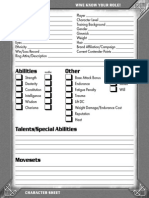 WWE Know Your Role Character Sheet