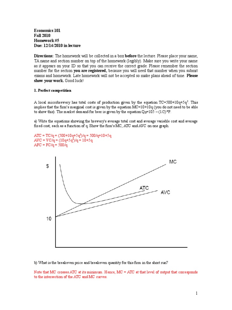 Monopolistic competition homework image