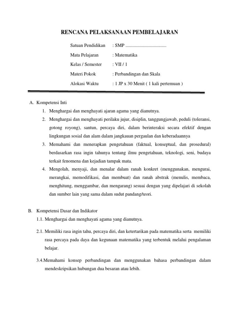 Rpp Perbandingan Smp Kurikulum 2013 Pdf