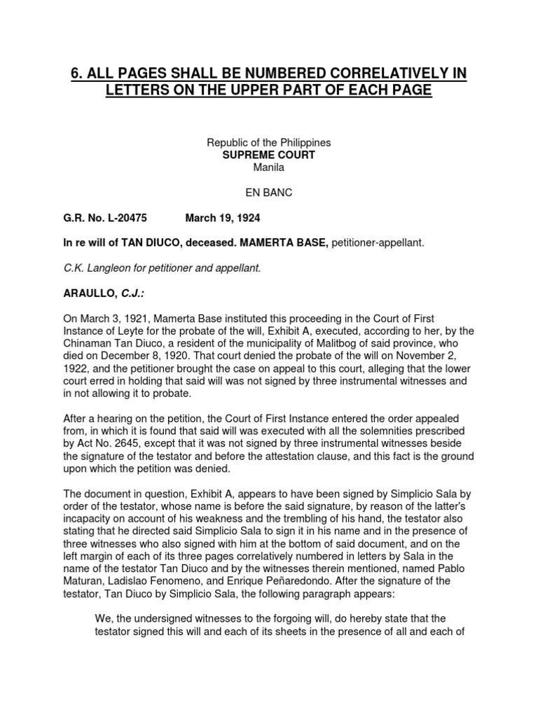 Numbered Correlatively in Letters (Succession Full Text) Art 805 | PDF ...