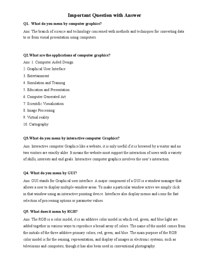 CG Important Question With Answer | PDF | Business