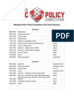 Malaysia Public Policy Competition 2014 Event Itinerary