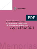 Memorias Del Nuevo Codigo de Procedimiento Adminsitativo y de Lo Contencioso Administartivo.