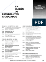 Gestión de maestrías y tesis graduadas en administración de empresas 1999-2001