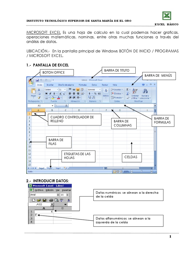 Tutorial Básico de Microsoft Excel | PDF | Point and Click | Microsoft ...