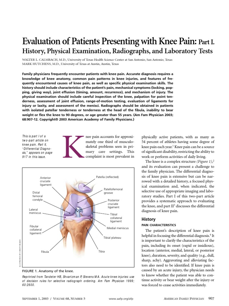 Evaluation of Patients Presenting With Knee Pain - Part I | PDF | Knee ...