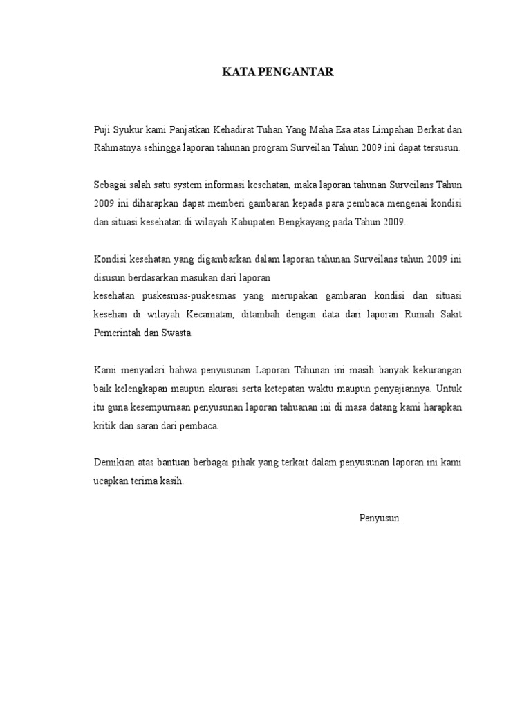 Kata Pengantar Laporan Tahunan
