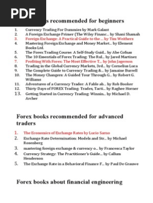 Books Forex List Foreign Exchange Market Technical Analysis - 