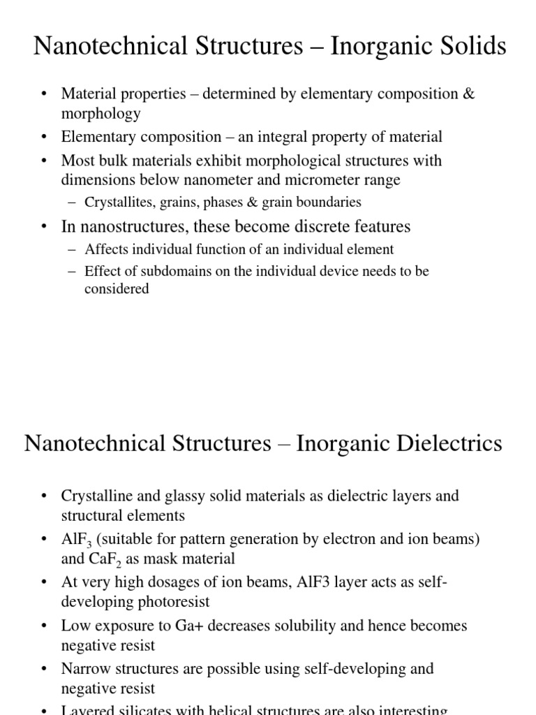 Nanotechnical Structures in Inorganic Materials | PDF | Supramolecular ...