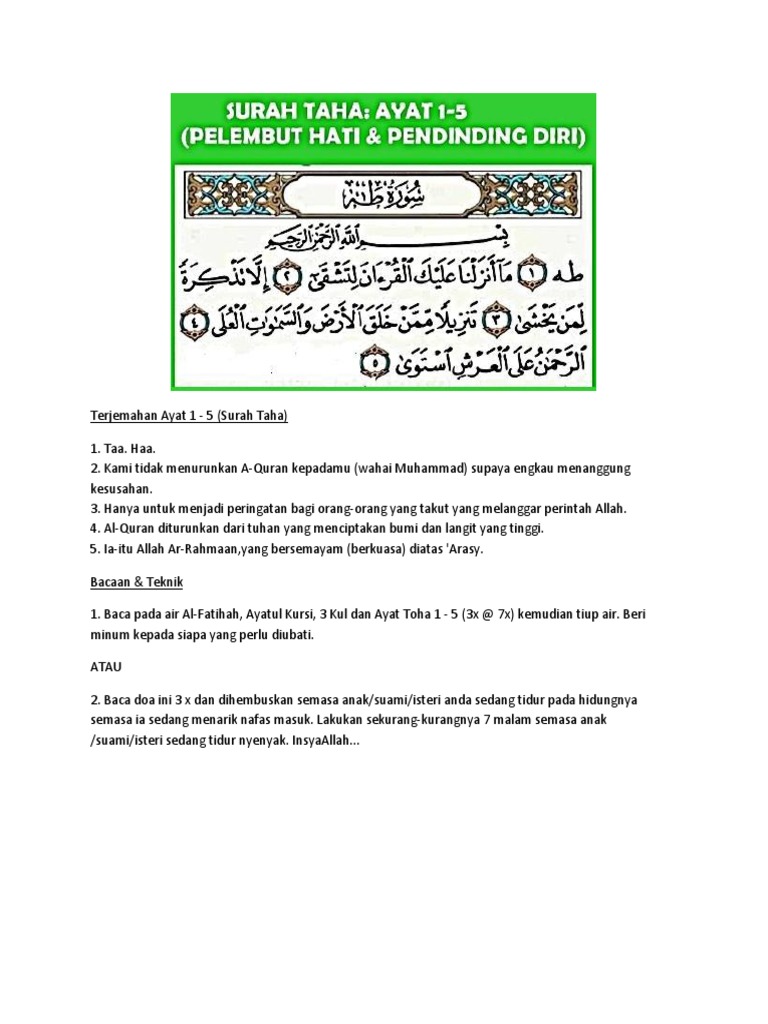 Keistimewaan Dan Manfaat Dua Ayat Surah Yusuf Dan Taha Shafiqolbu