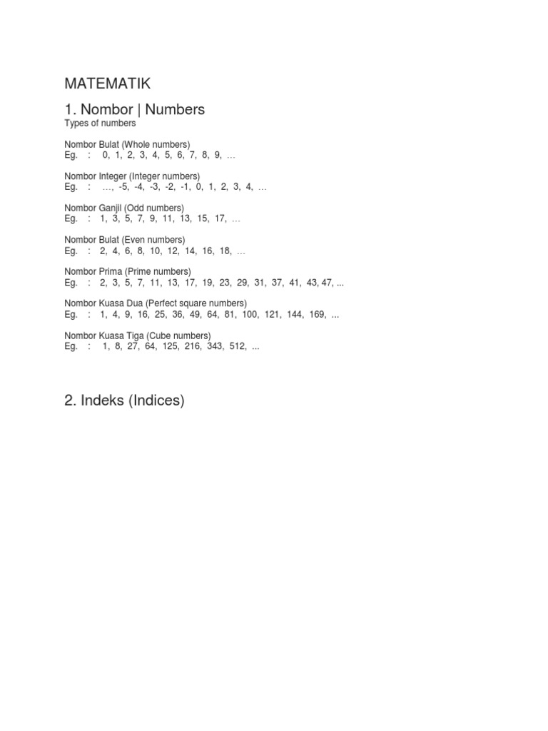 Types of Numbers in Mathematics | PDF