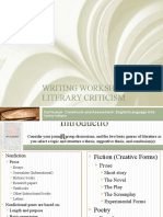 Writing Workshop Literary Criticism: Curriculum Constructs and Assessment: English/Language Arts