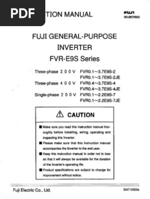 Fuji Old Model Inverter FVR E9s | PDF