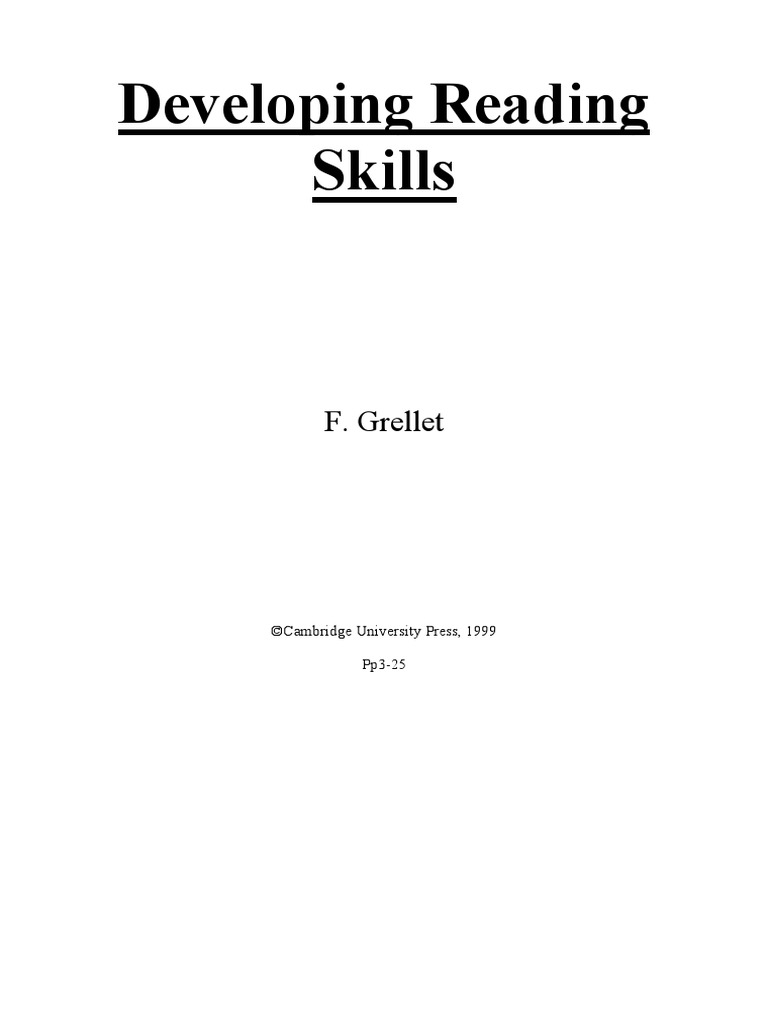 Developing Reading Skills (Cambridge Language Teaching Library) Grellet，Francoise Developing Reading Skills - Francoise Grellet - Google Books