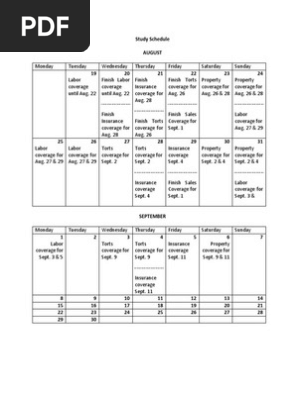 Study Schedule