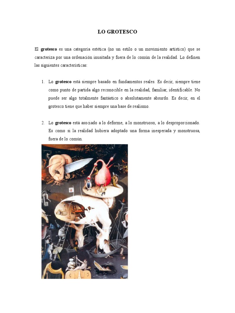 Características del grotesco en estética | PDF