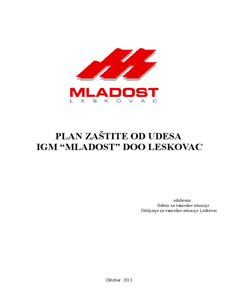 11 Vanredna Situacija Plan Zastite Od Udesa IGM-1-2 | PDF