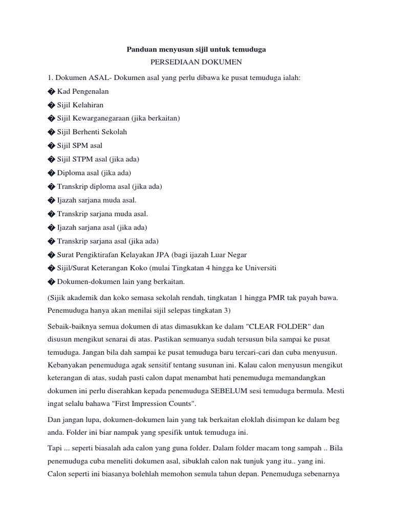 Panduan Menyusun Sijil Untuk Temuduga  PDF