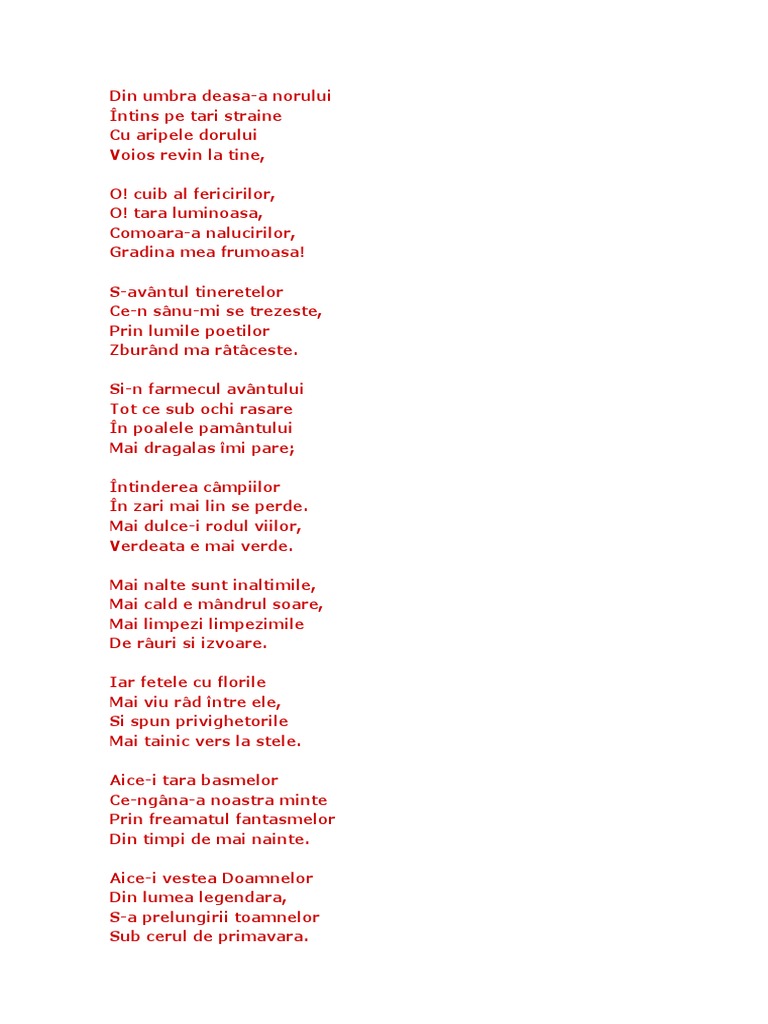 POEZII Independenta Si Limba Romana | PDF