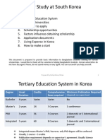 Higher Study in Korea