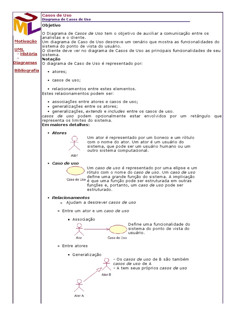 Diagrama de Casos de Uso em UML | PDF | Diagrama de caso de uso ...