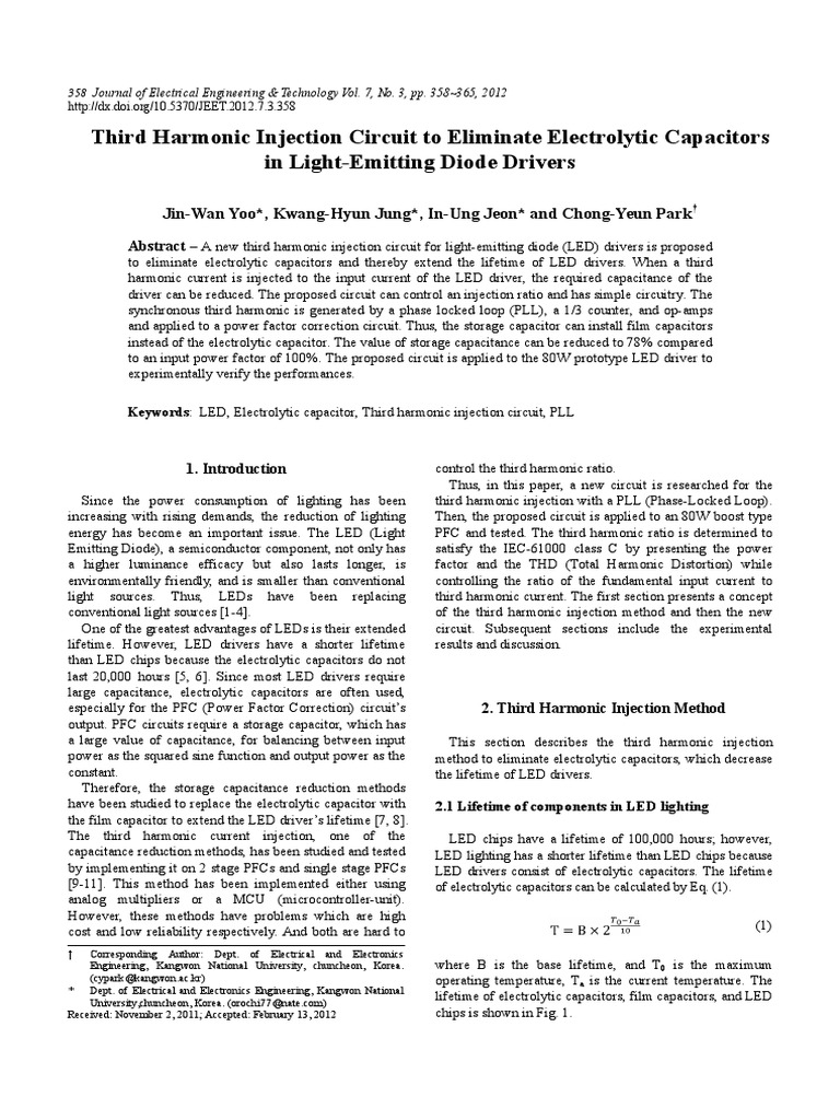 Third Harmonic Injection Circuit To Eliminate Electrolytic Capacitors