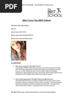 Download The BRIT School - Student Questionnaire by SocialMediaLive SN237215430 doc pdf