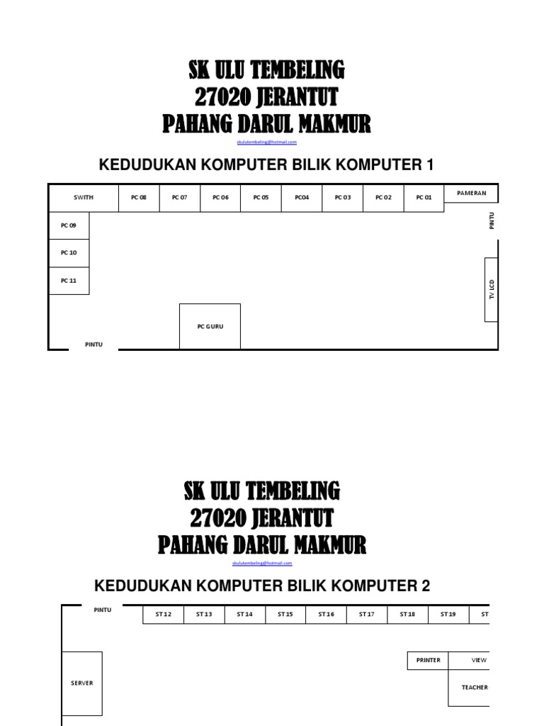 Computer Layout for SK Ulu Tembeling | PDF | Home & Garden | Technology ...