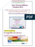 October-2013 Complete Current Affairs