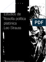 Strauss, Leo - Estudios de Filosofia Politica Platónica Ed. Amorrortu 2008