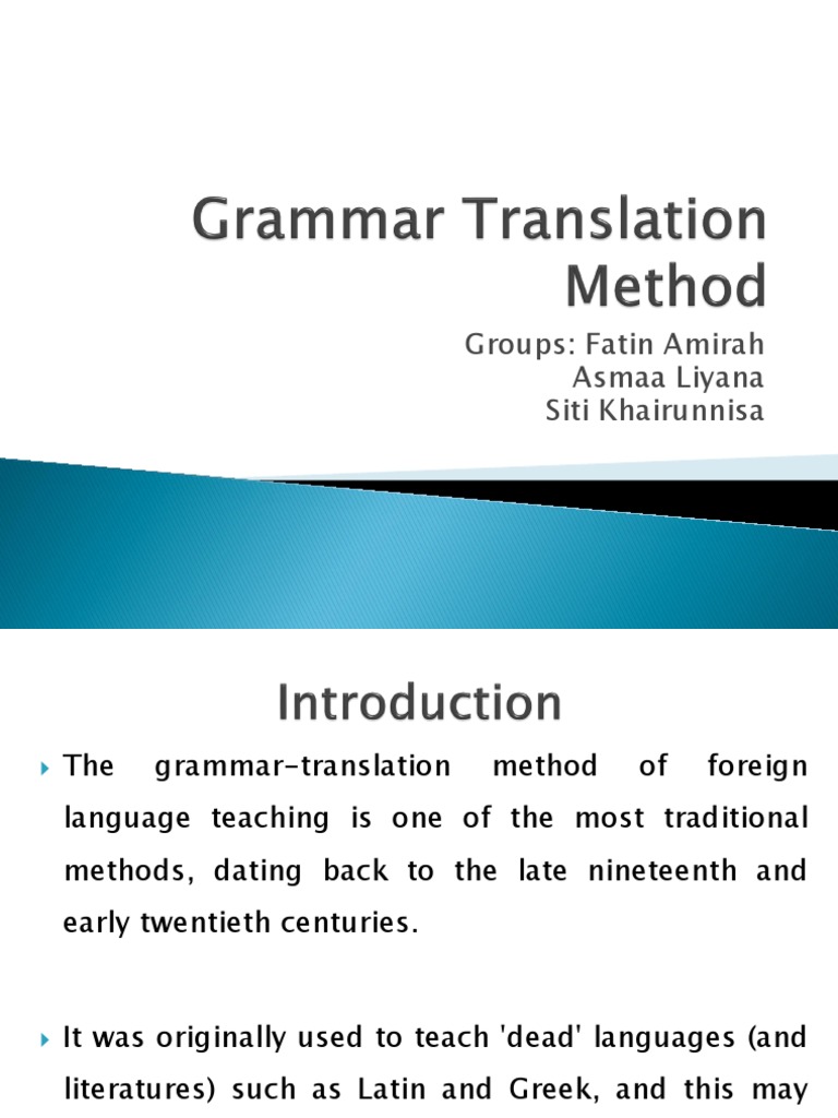 grammar translation method research paper