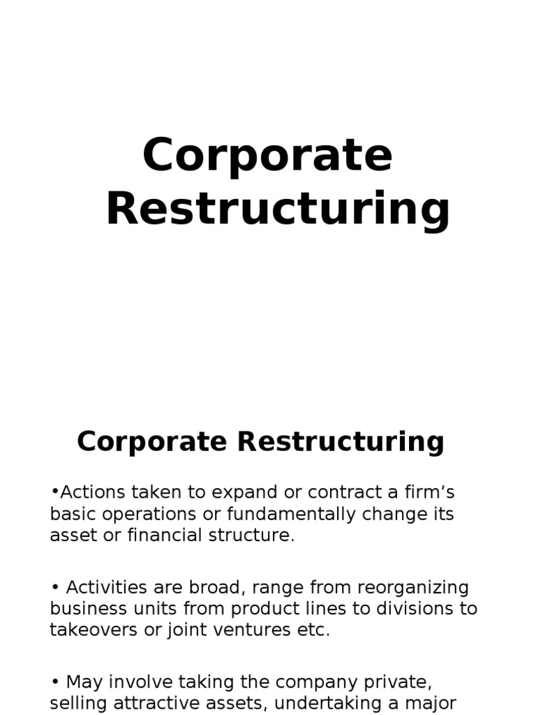 Corporate Restructuring | PDF | Leveraged Buyout | Restructuring
