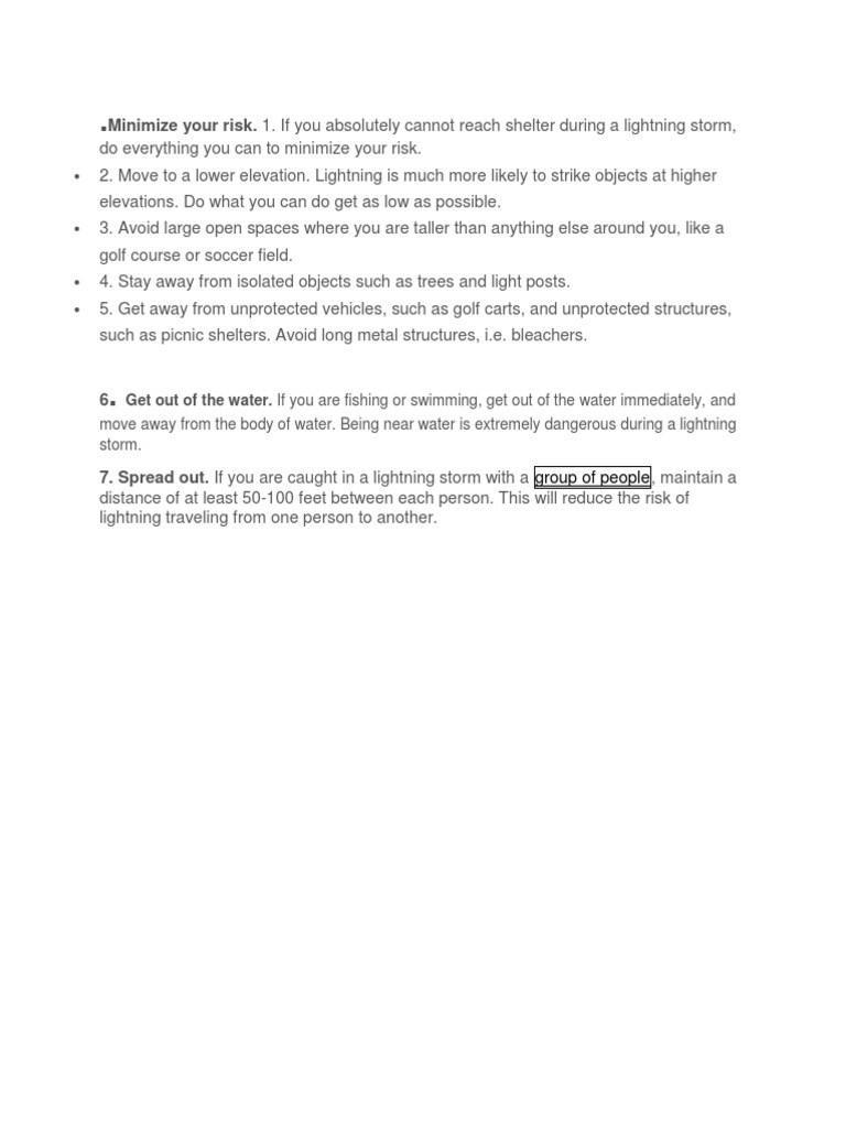 Lightning Safety Tips Outdoors | PDF