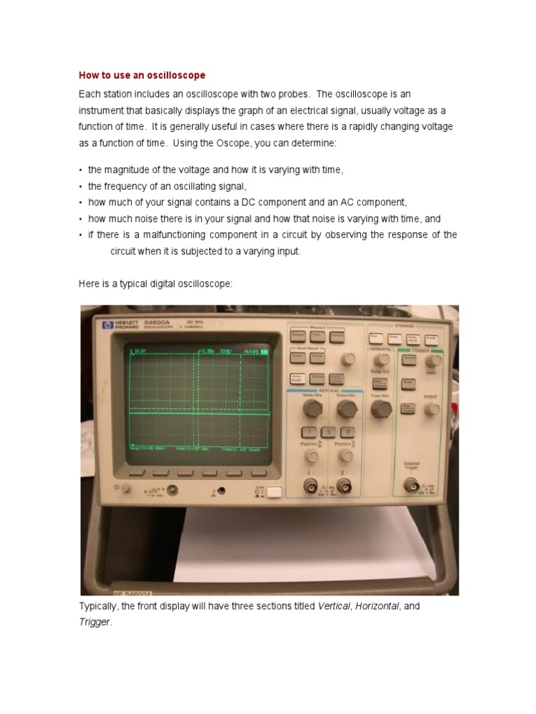 How To Use An Oscilloscope: Trigger | PDF | Manufactured Goods ...