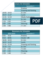 art schedule 2014-15