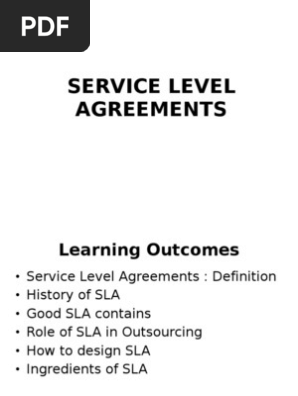 SERVICE LEVEL AGREEMENT 