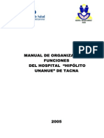 Manual de Organización y Funciones Del Hospital Hipolito Unanue Tacna